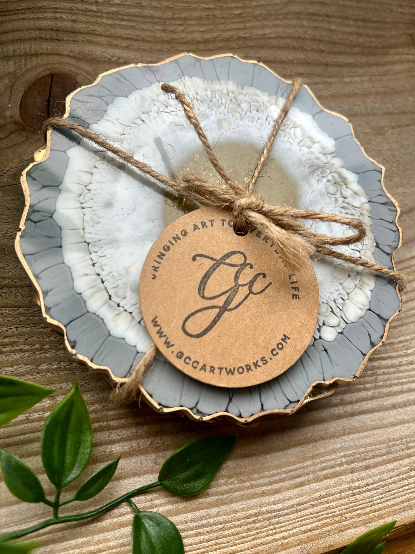 Geode Style Resin Art Coasters - Grey, White and Gold
