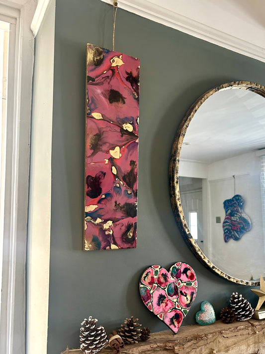 Resin and Alcohol Ink Original Hanging Artwork