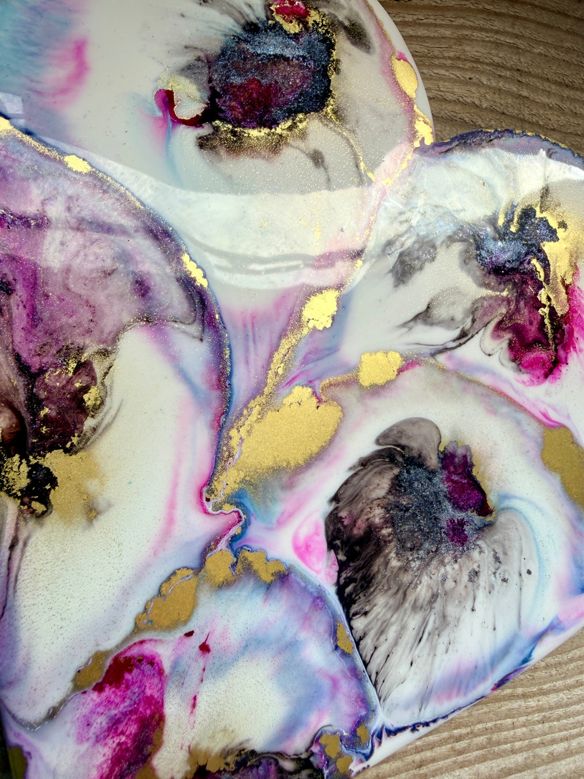 Resin and Ink Original Hanging Heart Artwork