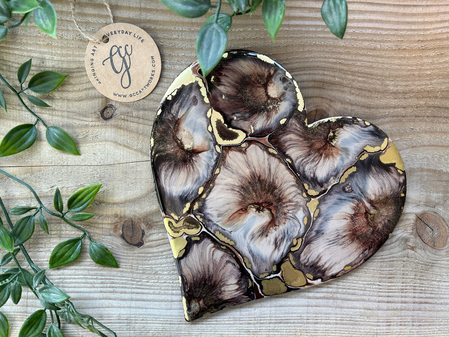 COCO - Resin and Alcohol Ink Original Hanging Heart Artwork (Copy)