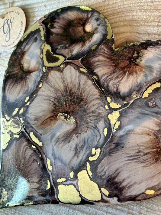 COCO - Resin and Alcohol Ink Original Hanging Heart Artwork (Copy)