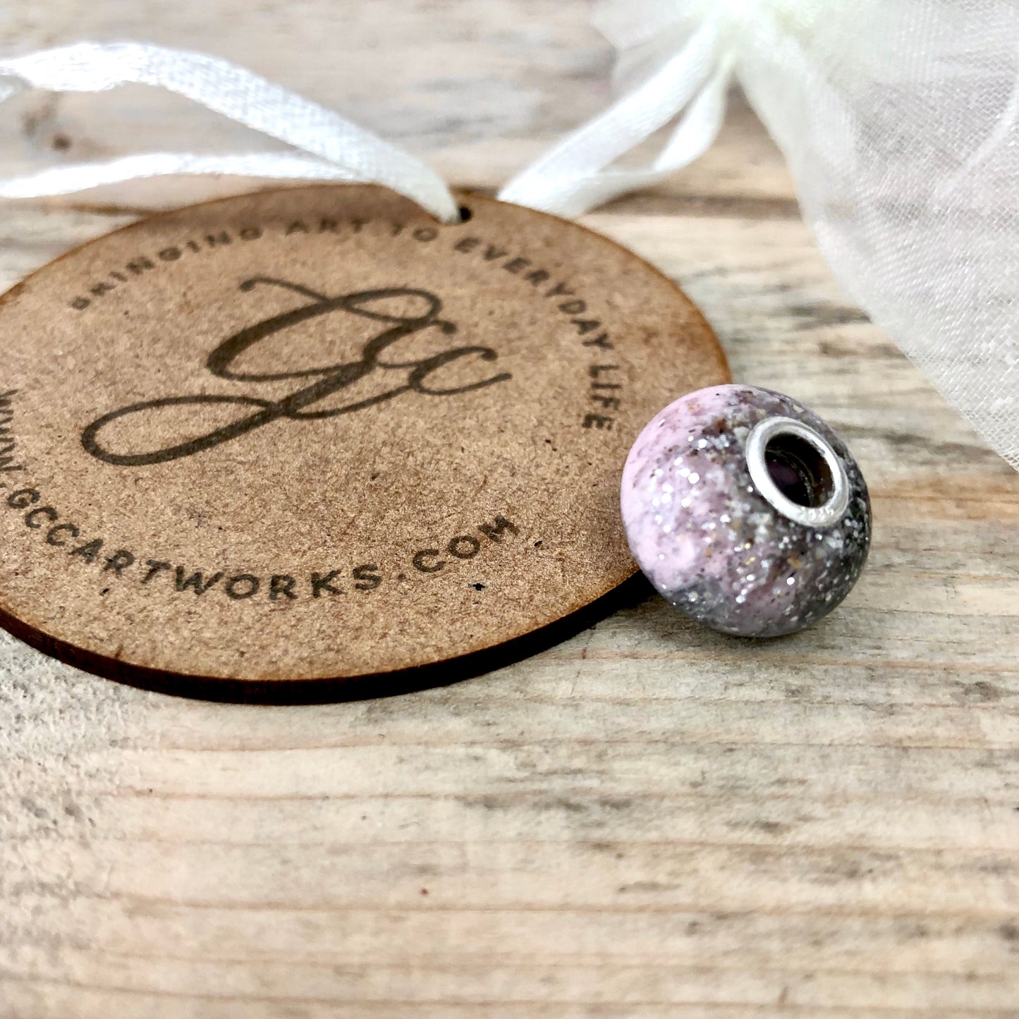 Memorial Ashes Preserved in Pandora-Style Resin Bead Charm