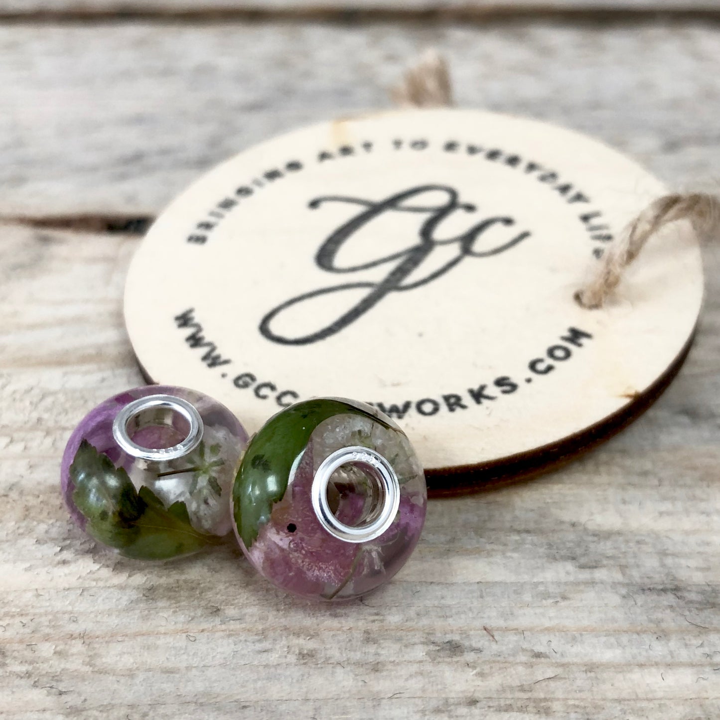 Wedding / Memorial Flowers Preserved in Pandora-Style Bead Charm
