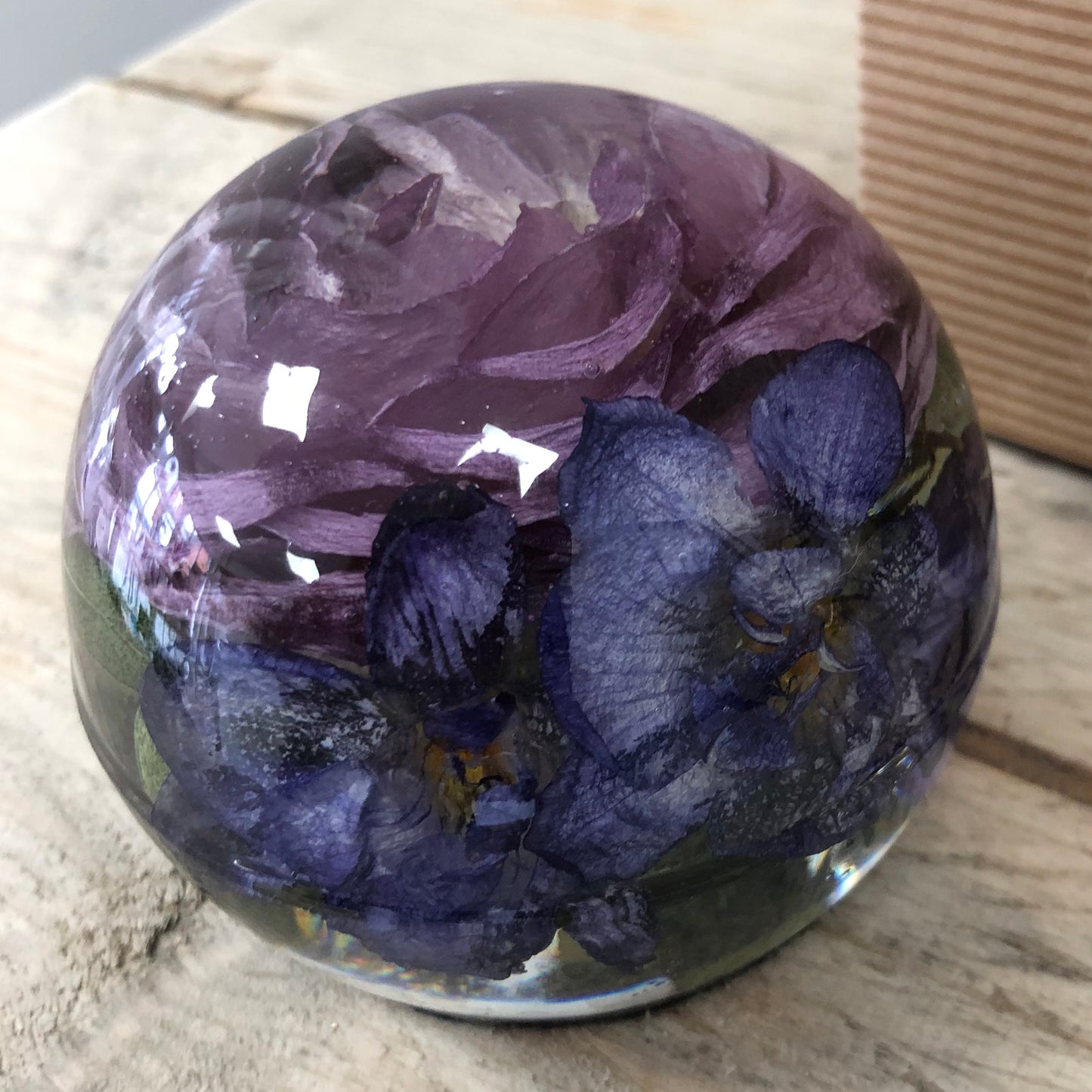 Wedding / Memorial Flowers Preserved in Resin Orb - 9cm