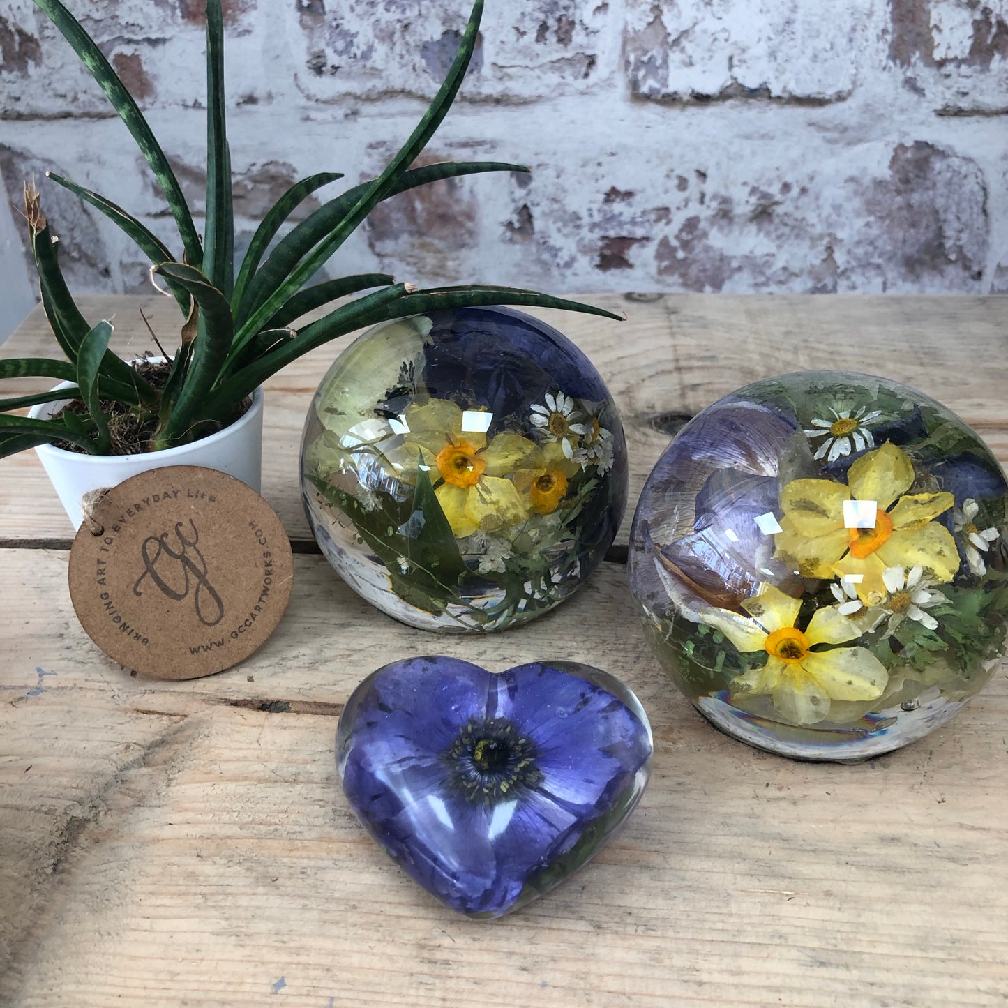 Wedding / Memorial Flowers Preserved in Resin Orb - 10cm