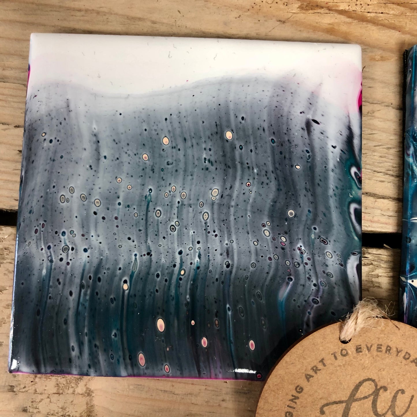 Acrylic Pour Coasters - Set of 4