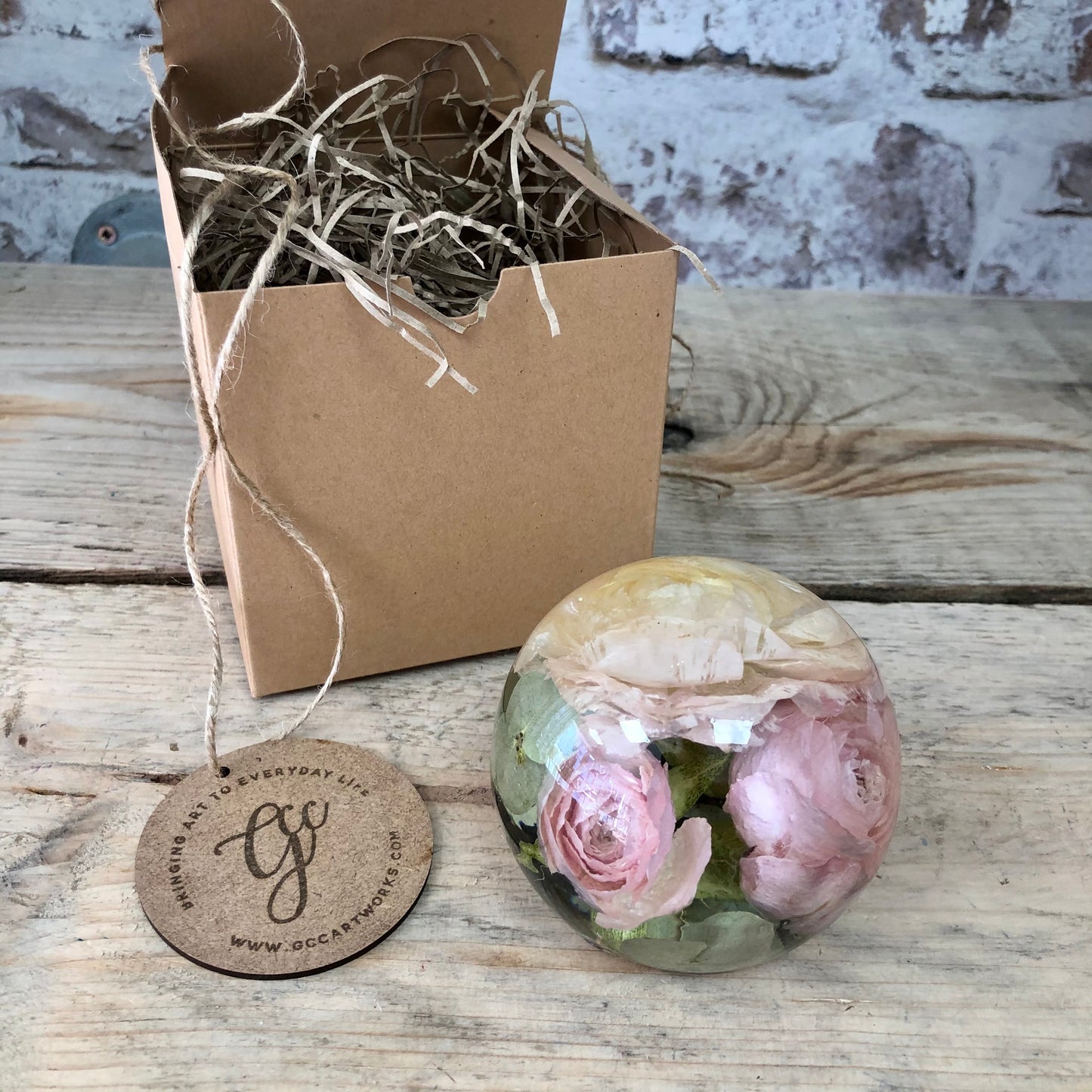 Wedding / Memorial Flowers Preserved in Resin Orb - 9cm