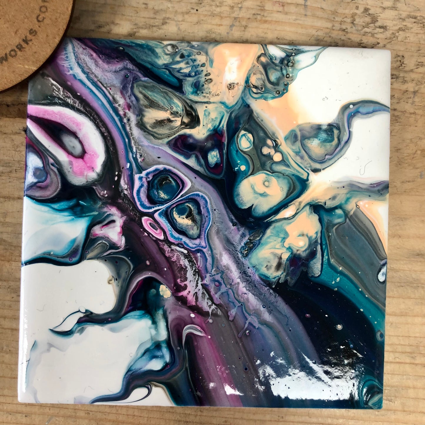 Acrylic Pour Coasters - Set of 4