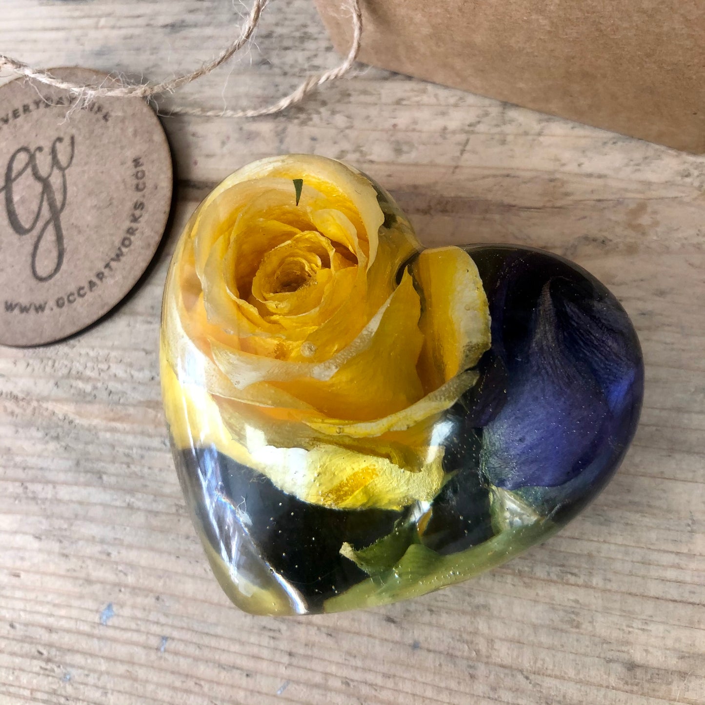 Wedding / Memorial Flowers Preserved in Resin Heart