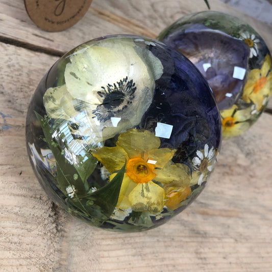 Wedding / Memorial Flowers Preserved in Resin Orb - 10cm