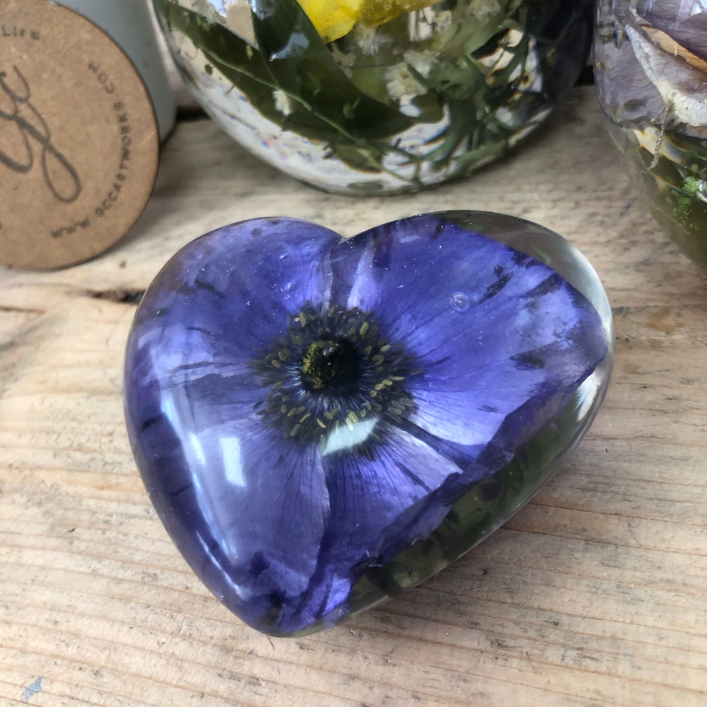 Wedding / Memorial Flowers Preserved in Resin Heart