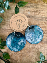 Resin Disc Earrings - Seascape