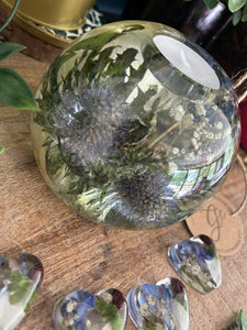 Wedding / Memorial Flowers Preserved in Resin Orb Candleholder - 12cm