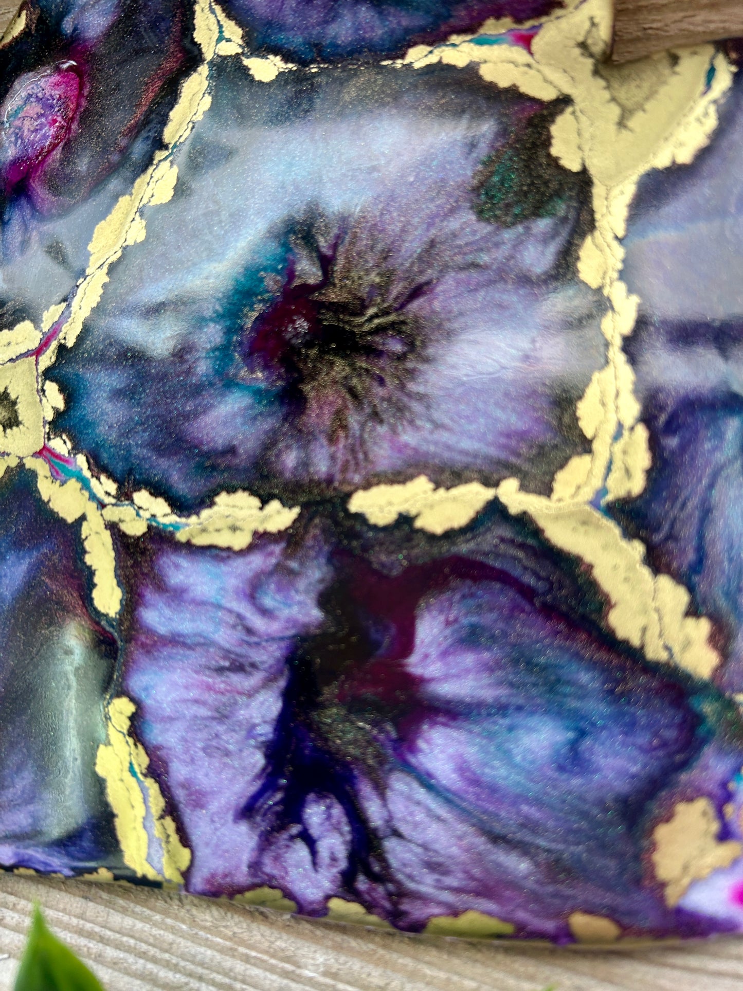 Resin and Ink Original Hanging Heart Artwork