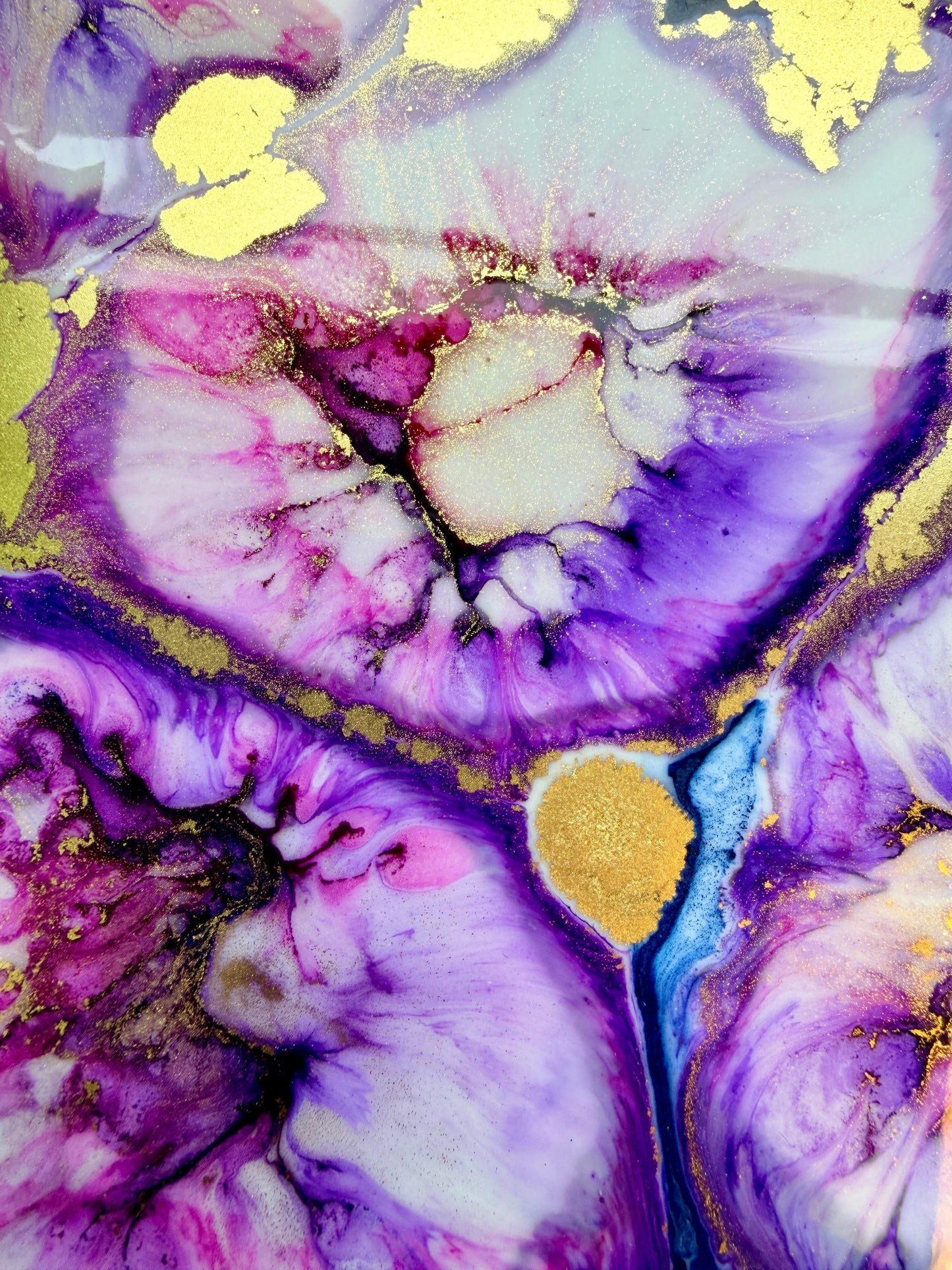 Resin and Ink Original Hanging Heart Artwork