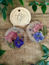 Resin Disc Earrings - Pressed Flowers