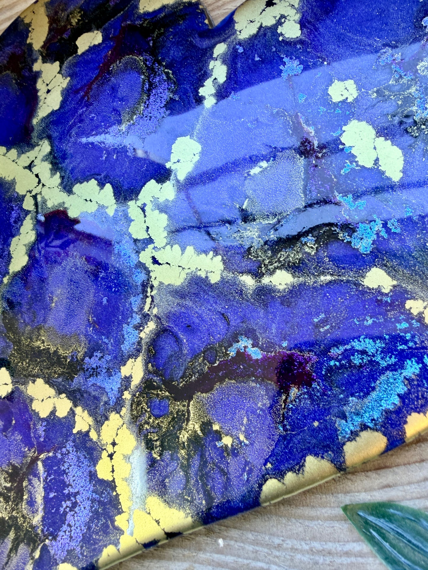 Resin and Ink Original Hanging Heart Artwork