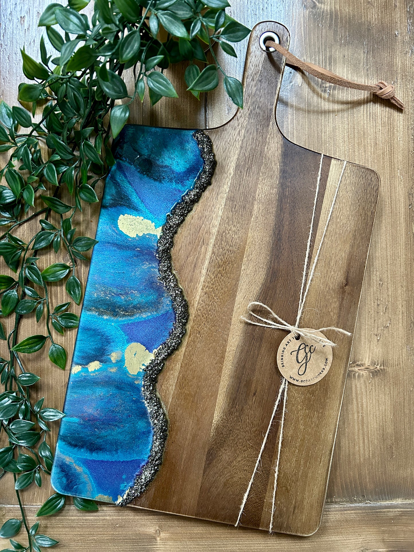 Resin Art Acacia Wood Serving Board