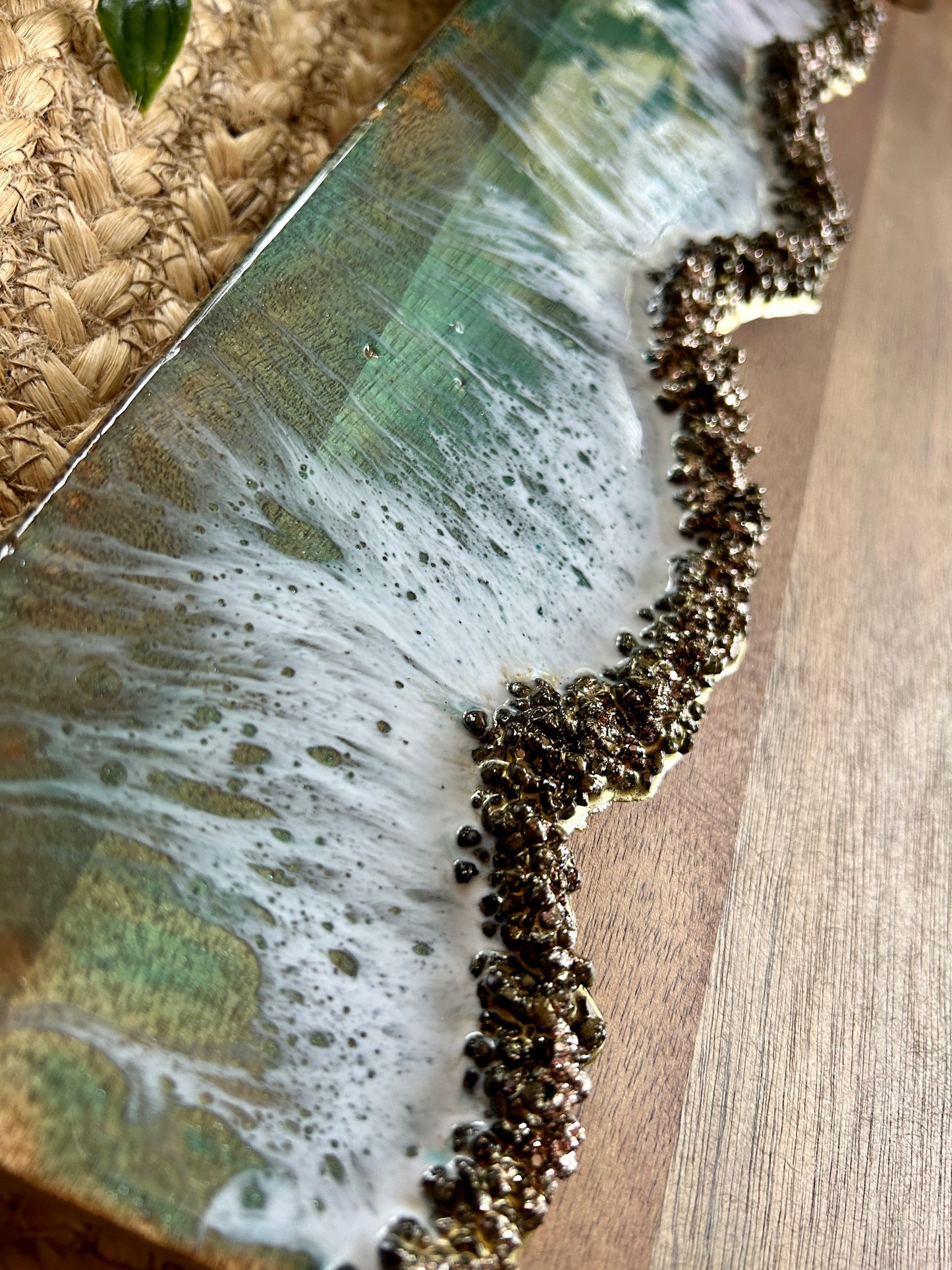 Resin Art Acacia Wood Serving Board - Seascape and Gold
