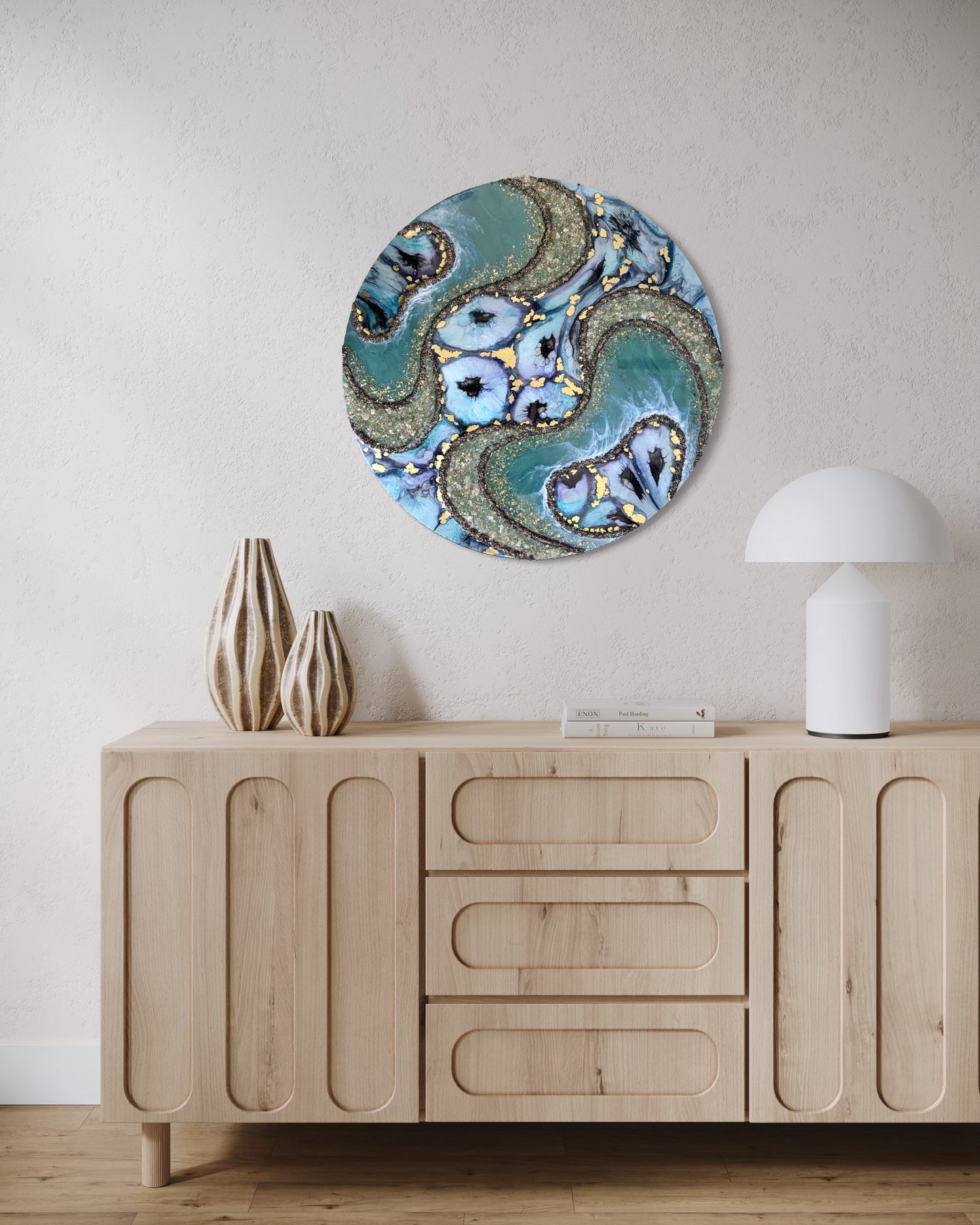 CELADON JEWEL - Resin and Ink Original Artwork