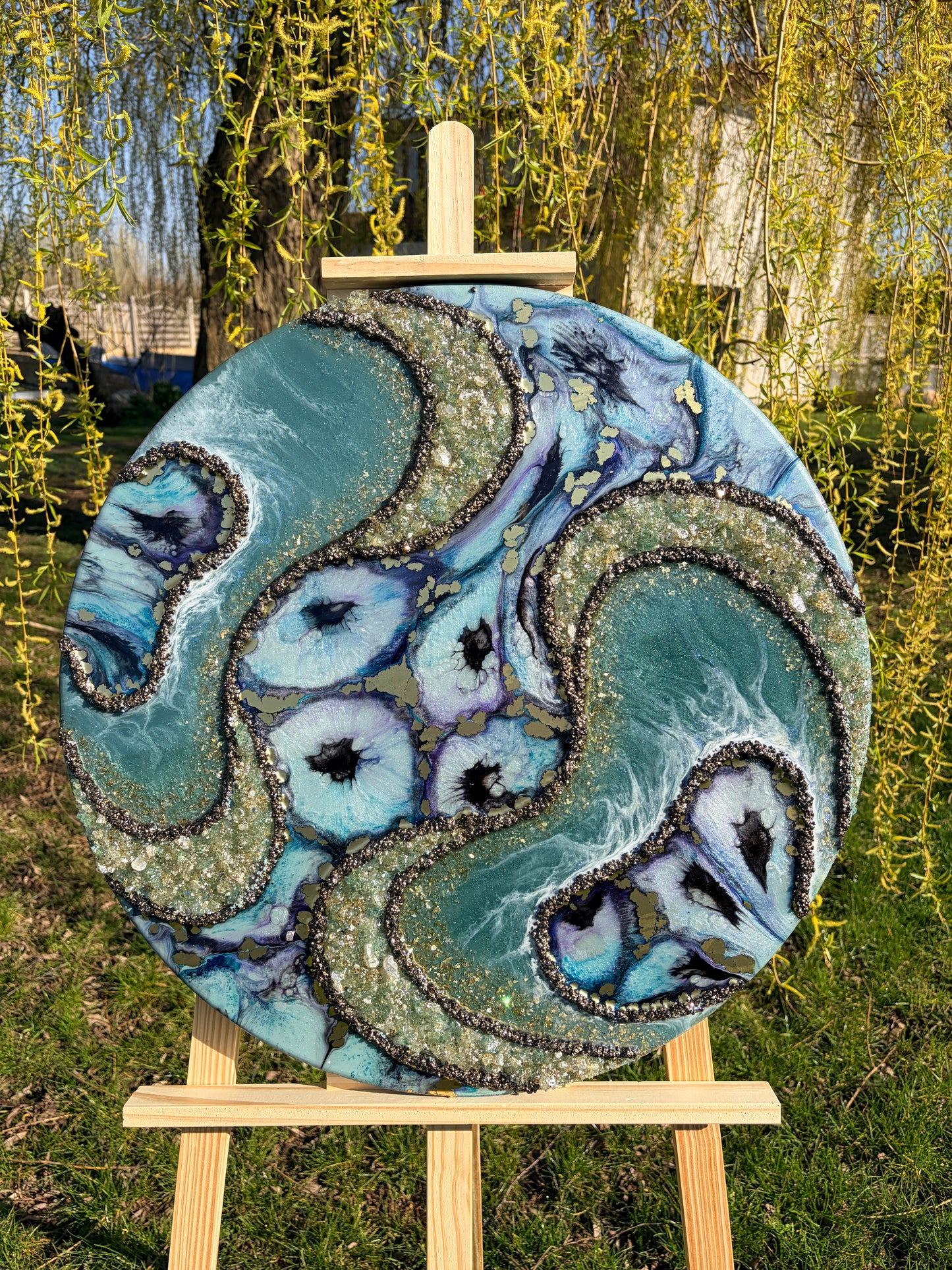 CELADON JEWEL - Resin and Ink Original Artwork