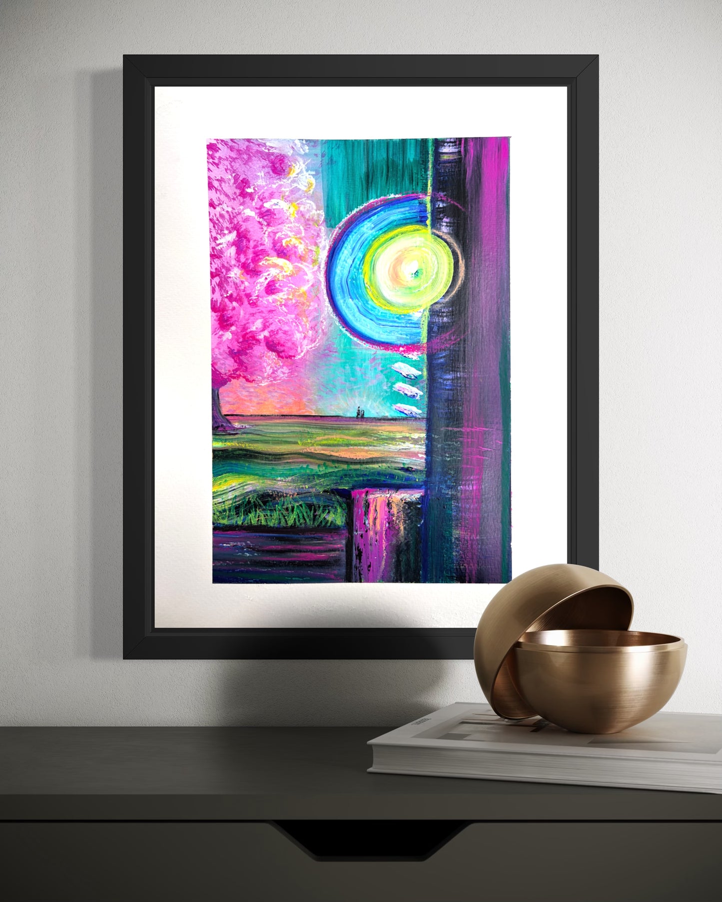 WALK WITH ME ALWAYS- Original Framed Oil Pastel Artwork