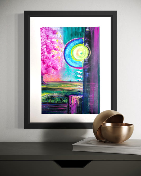 WALK WITH ME - Original Framed Oil Pastel Artwork