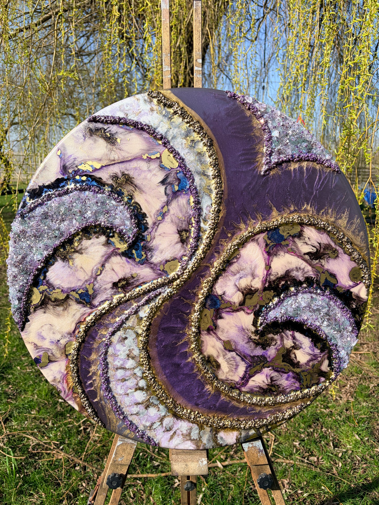 AMETHYST TIDE - Maximalist Resin and Ink Original Artwork