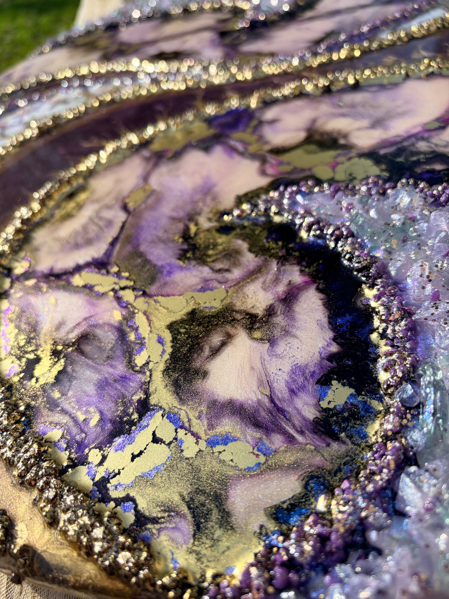 AMETHYST TIDE - Maximalist Resin and Ink Original Artwork