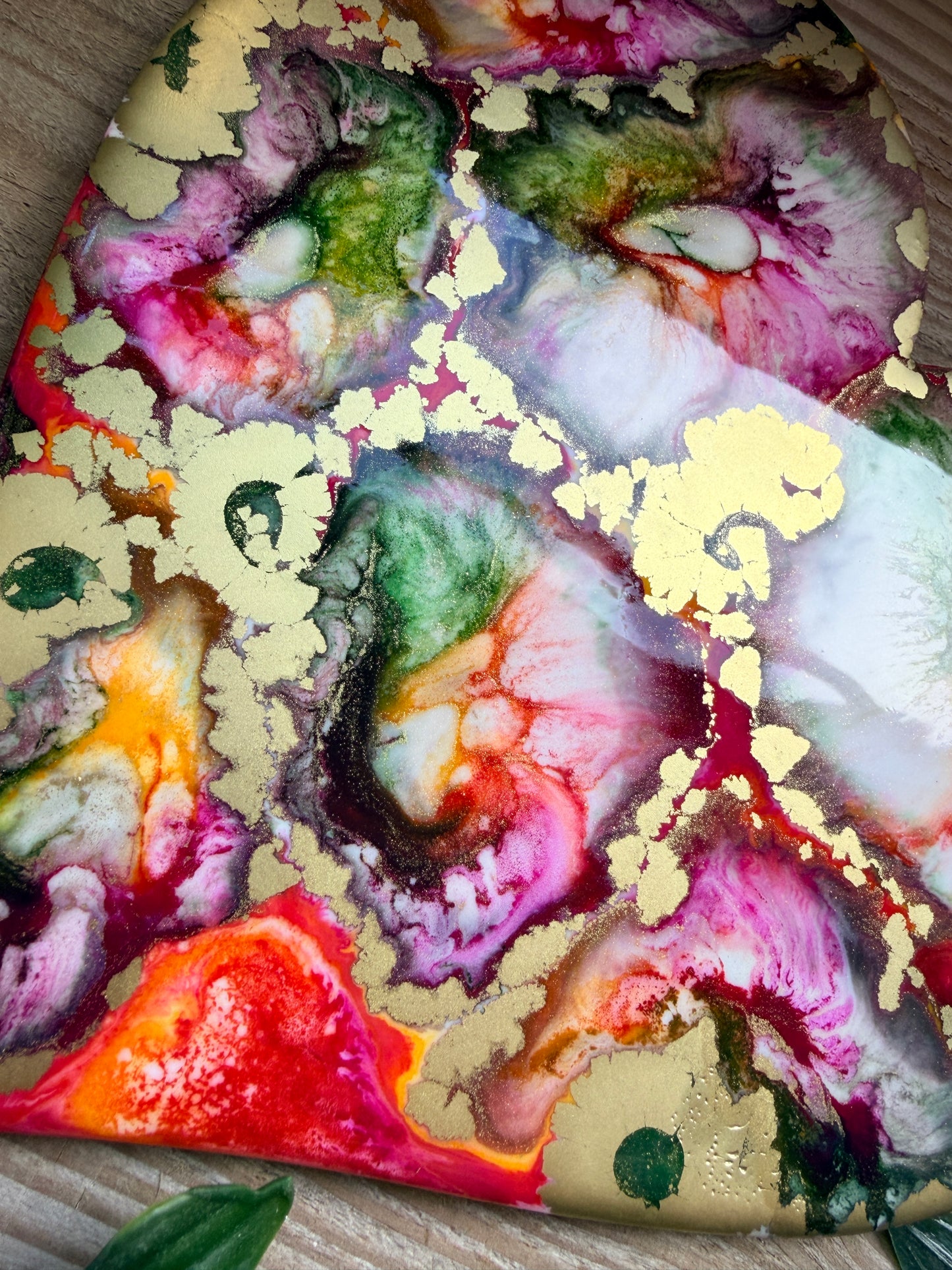 Resin and Ink Original Hanging Heart Artwork