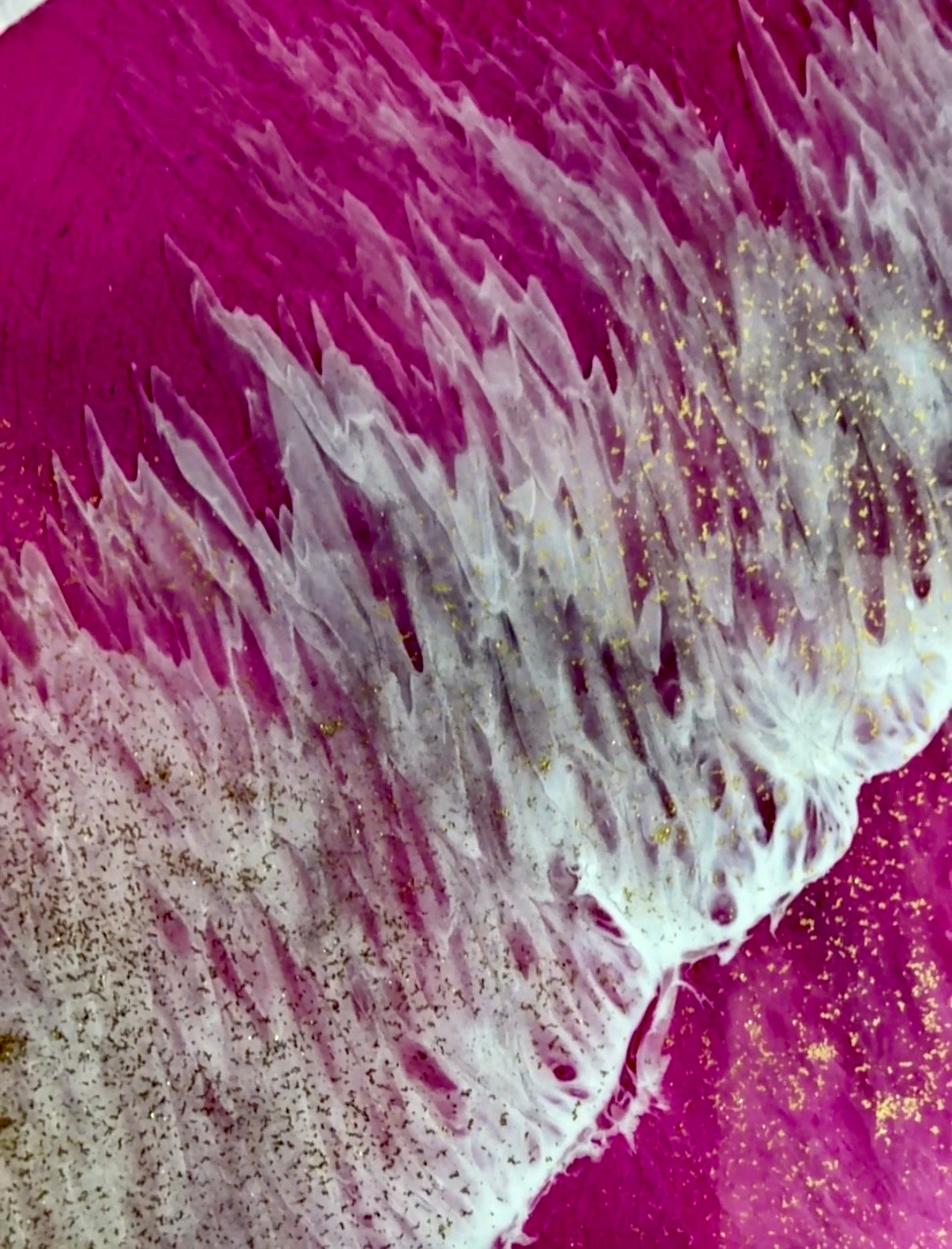 FUCHSIA FIREBALL - Resin and Ink Original Hanging Artwork