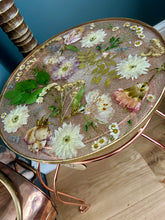 Pressed Flower Resin Table with Rose Gold Base