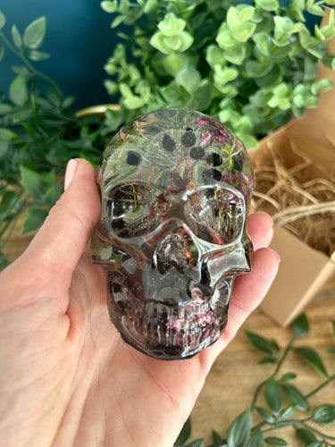 Wedding / Memorial Flowers Preserved in Resin Skull