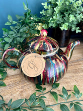 Alcohol Ink Teapot Candleholder - Multicolour