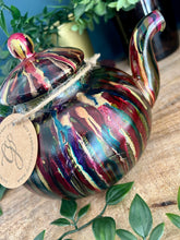 Alcohol Ink Teapot Candleholder - Multicolour