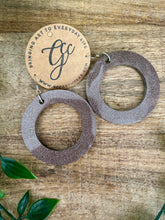 Resin Hoop Earrings - Taupe Glitter