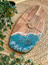 Resin Art Acacia Wood Serving Board - Beachy Waves