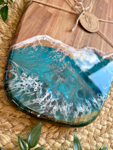 Resin Art Acacia Wood Serving Board - Beachy Waves