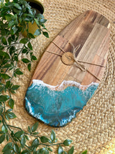 Resin Art Acacia Wood Serving Board - Beachy Waves