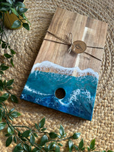 Resin Art Acacia Wood Serving Board - Beachy Waves