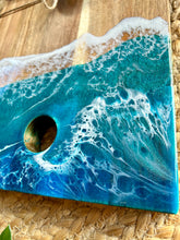 Resin Art Acacia Wood Serving Board - Beachy Waves