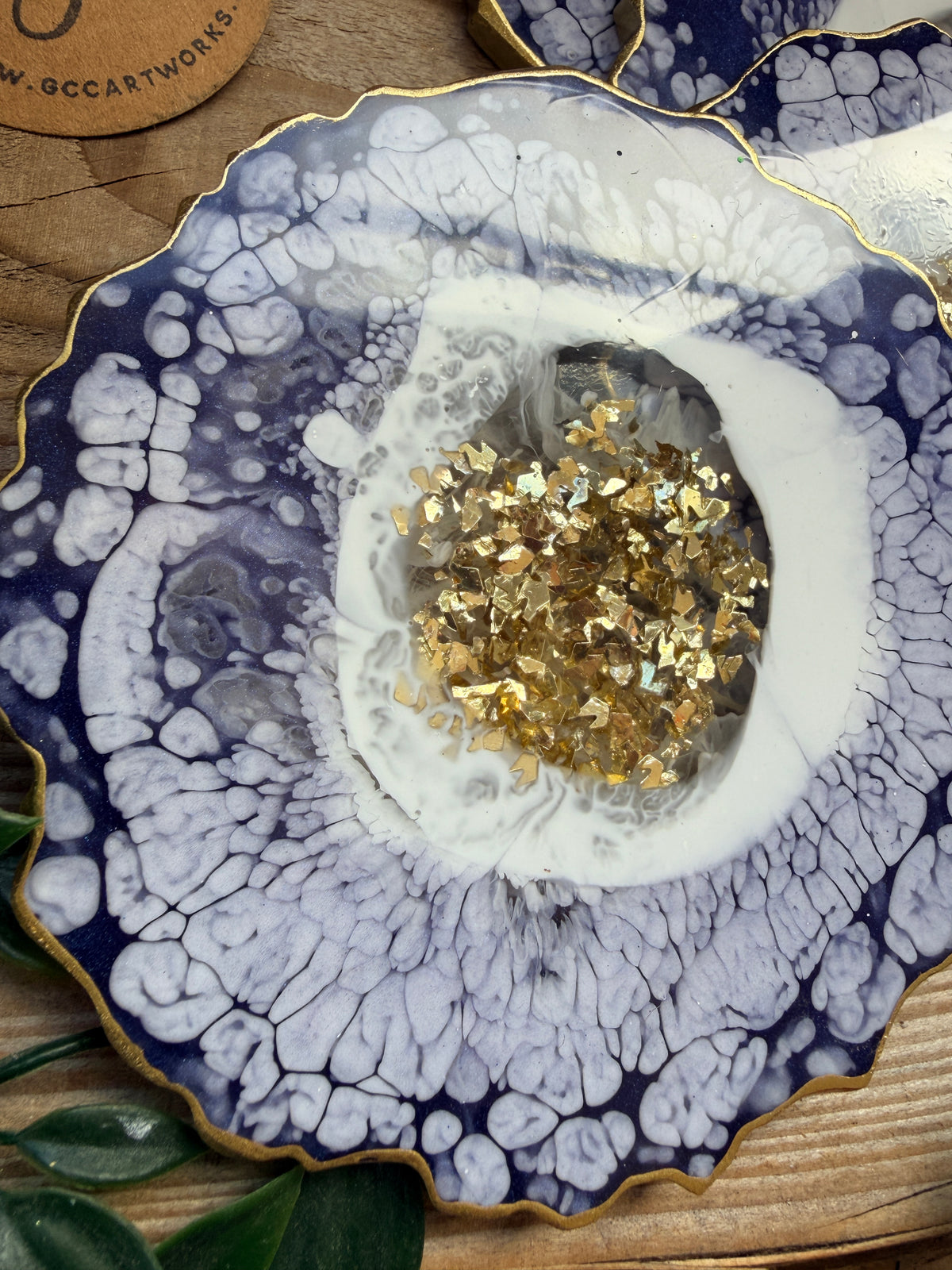 **ON EXHIBITION** Geode Style Resin Art Coasters- Blue, White and Gold