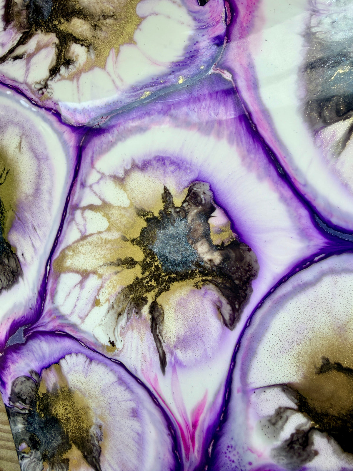 Resin and Ink Original Hanging Heart Artwork