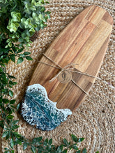 Resin Art Acacia Wood Serving Board - Sea Foam