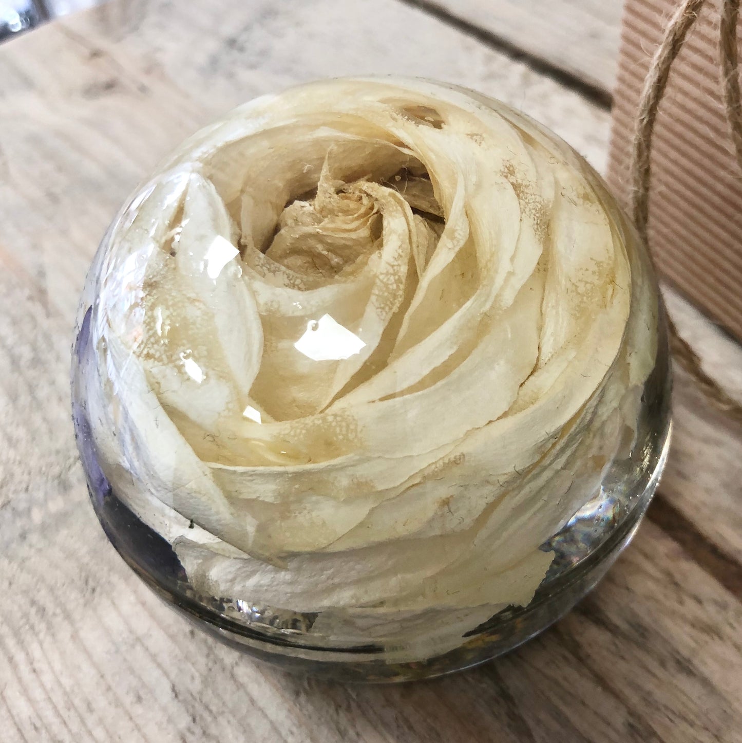 Wedding / Memorial Flowers Preserved in Resin Orb - 9cm