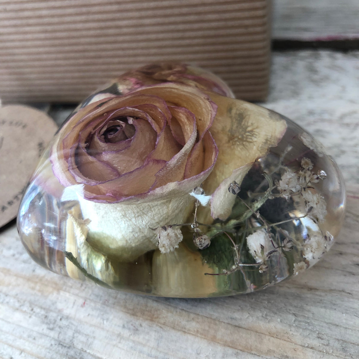 Wedding / Memorial Flowers Preserved in Resin Heart – GCC ARTWORKS